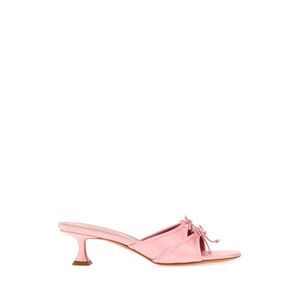 Amina Muaddi Women Pink Satin Eleonora Mules